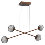 Luna  Moda Linear Chandelier - Burnished Bronze / Smoke Geo