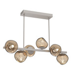 Luna Twisted Branch Linear Chandelier - Beige Silver / Bronze Geo