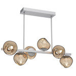 Luna Twisted Branch Linear Chandelier - Classic Silver / Bronze Geo