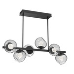 Luna Twisted Branch Linear Chandelier - Matte Black / Clear Zircon