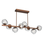 Luna Twisted Branch Linear Chandelier - Burnished Bronze / Clear Zircon