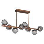 Luna Twisted Branch Linear Chandelier - Burnished Bronze / Smoke Zircon