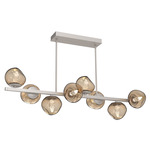 Luna Twisted Branch Linear Chandelier - Beige Silver / Bronze Geo