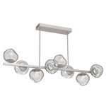 Luna Twisted Branch Linear Chandelier - Beige Silver / Clear Floret