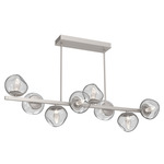 Luna Twisted Branch Linear Chandelier - Beige Silver / Clear Geo