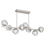 Luna Twisted Branch Linear Chandelier - Beige Silver / Clear Zircon