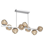 Luna Twisted Branch Linear Chandelier - Classic Silver / Bronze Geo