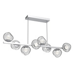 Luna Twisted Branch Linear Chandelier - Classic Silver / Clear Zircon