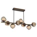 Luna Twisted Branch Linear Chandelier - Flat Bronze / Bronze Zircon