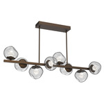 Luna Twisted Branch Linear Chandelier - Flat Bronze / Clear Zircon