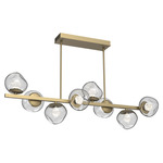 Luna Twisted Branch Linear Chandelier - Gilded Brass / Clear Zircon