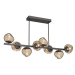 Luna Twisted Branch Linear Chandelier - Graphite / Bronze Geo