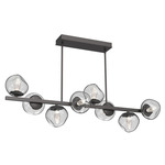 Luna Twisted Branch Linear Chandelier - Graphite / Clear Geo