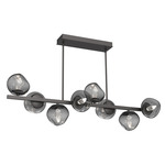 Luna Twisted Branch Linear Chandelier - Graphite / Smoke Geo