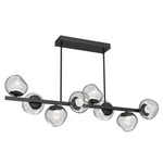 Luna Twisted Branch Linear Chandelier - Matte Black / Clear Zircon