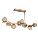 Luna Twisted Branch Linear Chandelier - Novel Brass / Bronze Geo