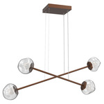 Luna  Moda Linear Chandelier - Burnished Bronze / Clear Floret