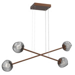 Luna  Moda Linear Chandelier - Burnished Bronze / Smoke Zircon