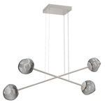 Luna  Moda Linear Chandelier - Beige Silver / Smoke Floret