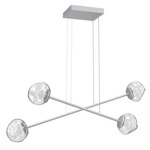 Luna  Moda Linear Chandelier - Classic Silver / Clear Floret