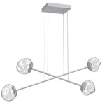 Luna  Moda Linear Chandelier - Classic Silver / Clear Geo