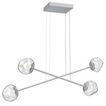 Luna  Moda Linear Chandelier - Classic Silver / Clear Zircon