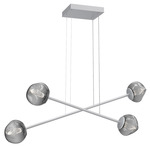 Luna  Moda Linear Chandelier - Classic Silver / Smoke Geo