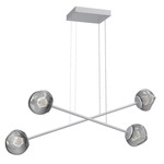 Luna  Moda Linear Chandelier - Classic Silver / Smoke Zircon