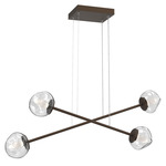 Luna  Moda Linear Chandelier - Flat Bronze / Clear Geo