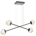 Luna  Moda Linear Chandelier - Graphite / Amber Zircon