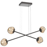 Luna  Moda Linear Chandelier - Graphite / Bronze Geo