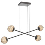 Luna  Moda Linear Chandelier - Graphite / Bronze Zircon