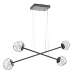 Luna  Moda Linear Chandelier - Graphite / Clear Floret