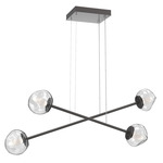 Luna  Moda Linear Chandelier - Graphite / Clear Geo