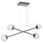 Luna  Moda Linear Chandelier - Graphite / Clear Zircon