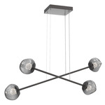 Luna  Moda Linear Chandelier - Graphite / Smoke Floret