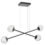 Luna  Moda Linear Chandelier - Matte Black / Clear Zircon