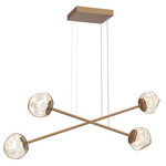 Luna  Moda Linear Chandelier - Novel Brass / Amber Zircon