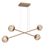 Luna  Moda Linear Chandelier - Novel Brass / Bronze Zircon