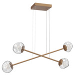 Luna  Moda Linear Chandelier - Novel Brass / Clear Floret