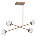 Luna  Moda Linear Chandelier - Novel Brass / Clear Zircon