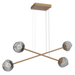 Luna  Moda Linear Chandelier - Novel Brass / Smoke Zircon