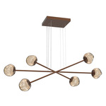 Luna  Moda Linear Chandelier - Burnished Bronze / Bronze Floret