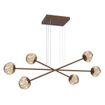 Luna  Moda Linear Chandelier - Burnished Bronze / Bronze Geo