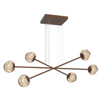 Luna  Moda Linear Chandelier - Burnished Bronze / Bronze Zircon