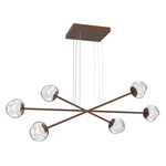 Luna  Moda Linear Chandelier - Burnished Bronze / Clear Zircon