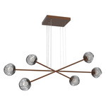 Luna  Moda Linear Chandelier - Burnished Bronze / Smoke Zircon