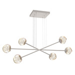 Luna  Moda Linear Chandelier - Beige Silver / Amber Floret