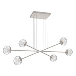 Luna  Moda Linear Chandelier - Beige Silver / Clear Floret