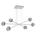 Luna  Moda Linear Chandelier - Beige Silver / Smoke Floret